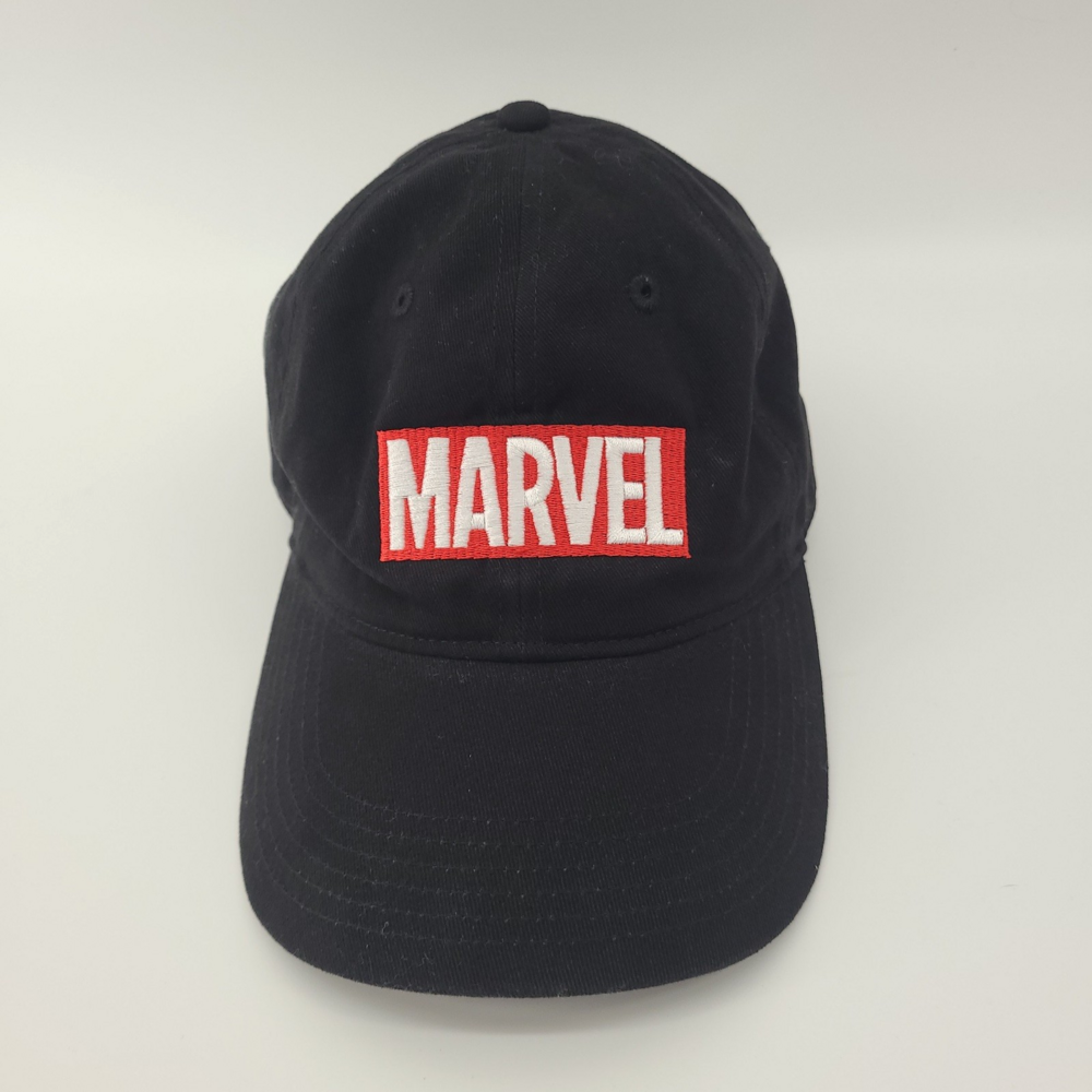 Marvel Comics Classic Red Box Logo Baseball Cap Hat Black Cotton Dad Hat OSFM